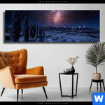 Leinwandbild Milchstrasse Ueber Einem Feldweg Panorama Produktvorschau mit dem Bild Milchstraße über einem Feldweg im Format Panorama.