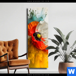 Leinwandbild Mohnblume Im Farbnebel Schmal Produktvorschau mit dem Bild Mohnblume im Farbnebel im Format Schmal.
