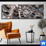 Leinwandbild Muschel Fossil No 3 Panorama Produktvorschau mit dem Bild Muschel Fossil No. 3 im Format Panorama.