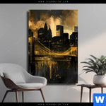 Leinwandbild Nachtleuchten Ueber Manhattan Hochformat Produktvorschau mit dem Bild Nachtleuchten über Manhattan im Format Hochformat.