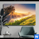 Leinwandbild Nebel Am Fluss Querformat Produktvorschau mit dem Bild Nebel am Fluss im Format Querformat.