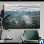 Leinwandbild Nebel Im Wald Querformat Produktvorschau mit dem Bild Nebel im Wald im Format Querformat.