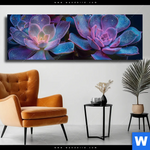 Leinwandbild Neon Sukkulenten Panorama Produktvorschau mit dem Bild Neon Sukkulenten im Format Panorama.