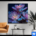 Leinwandbild Neon Sukkulenten Quadrat Produktvorschau mit dem Bild Neon Sukkulenten im Format Quadrat.