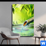 Leinwandbild Orchidee Im Japanischer Brunnen Hochformat Produktvorschau mit dem Bild Orchidee im japanischer Brunnen im Format Hochformat.