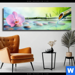 Leinwandbild Orchidee Im Japanischer Brunnen Panorama Produktvorschau mit dem Bild Orchidee im japanischer Brunnen im Format Panorama.