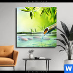 Leinwandbild Orchidee Im Japanischer Brunnen Quadrat Produktvorschau mit dem Bild Orchidee im japanischer Brunnen im Format Quadrat.