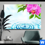 Leinwandbild Orchidee Wassertropfen Querformat Produktvorschau mit dem Bild Orchidee & Wassertropfen im Format Querformat.