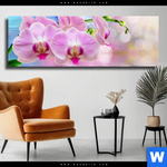 Leinwandbild Orchideen Blueten Panorama Produktvorschau mit dem Bild Orchideen Blüten im Format Panorama.