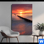 Leinwandbild Ostsee Sonnenuntergang Hochformat Produktvorschau mit dem Bild Ostsee Sonnenuntergang im Format Hochformat.