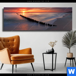 Leinwandbild Ostsee Sonnenuntergang Panorama Produktvorschau mit dem Bild Ostsee Sonnenuntergang im Format Panorama.