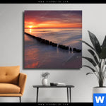 Leinwandbild Ostsee Sonnenuntergang Quadrat Produktvorschau mit dem Bild Ostsee Sonnenuntergang im Format Quadrat.