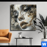 Leinwandbild Paola Portraet Mit Schmetterlingen Quadrat Produktvorschau mit dem Bild Paola - Porträt mit Schmetterlingen im Format Quadrat.