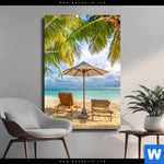 Leinwandbild Paradies Unter Palmen Hochformat Produktvorschau mit dem Bild Paradies unter Palmen im Format Hochformat.