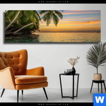 Leinwandbild Paradiesische Insel Panorama Produktvorschau mit dem Bild Paradiesische Insel im Format Panorama.