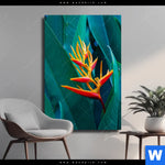 Leinwandbild Paradiesvogelblume Hochformat Produktvorschau mit dem Bild Paradiesvogelblume im Format Hochformat.