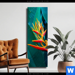 Leinwandbild Paradiesvogelblume Schmal Produktvorschau mit dem Bild Paradiesvogelblume im Format Schmal.