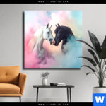 Leinwandbild Pferdeliebe In Pastellfarben Quadrat Produktvorschau mit dem Bild Pferdeliebe in Pastellfarben im Format Quadrat.