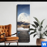 Leinwandbild Pier Am Fluss Schmal Produktvorschau mit dem Bild Pier am Fluss im Format Schmal.