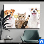 Leinwandbild Prost Tierische Party Querformat Produktvorschau mit dem Bild Prost - tierische Party im Format Querformat.