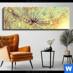 Leinwandbild Pusteblume Bei Sonnenuntergang Panorama Produktvorschau mit dem Bild Pusteblume bei Sonnenuntergang im Format Panorama.