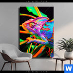 Leinwandbild Regenbogen Chamaeleon No 2 Hochformat Produktvorschau mit dem Bild Regenbogen Chamäleon No.2 im Format Hochformat.