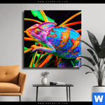 Leinwandbild Regenbogen Chamaeleon No 2 Quadrat Produktvorschau mit dem Bild Regenbogen Chamäleon No.2 im Format Quadrat.