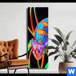 Leinwandbild Regenbogen Chamaeleon No 2 Schmal Produktvorschau mit dem Bild Regenbogen Chamäleon No.2 im Format Schmal.