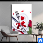 Leinwandbild Romantik Mit Rotwein Hochformat Produktvorschau mit dem Bild Romantik mit Rotwein im Format Hochformat.
