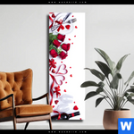 Leinwandbild Romantik Mit Rotwein Schmal Produktvorschau mit dem Bild Romantik mit Rotwein im Format Schmal.