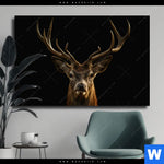 Leinwandbild Rotwild Portraet Querformat Produktvorschau mit dem Bild Rotwild Porträt im Format Querformat.