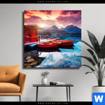 Leinwandbild Ruhiger Bergsee Quadrat Produktvorschau mit dem Bild Ruhiger Bergsee im Format Quadrat.