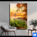 Leinwandbild Ruhiger Morgen Am See Hochformat Produktvorschau mit dem Bild Ruhiger Morgen am See im Format Hochformat.