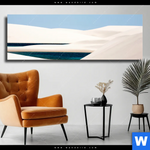 Leinwandbild Sandduenen Und Seen Panorama Produktvorschau mit dem Bild Sanddünen und Seen im Format Panorama.
