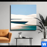 Leinwandbild Sandduenen Und Seen Quadrat Produktvorschau mit dem Bild Sanddünen und Seen im Format Quadrat.