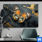 Leinwandbild Schmetterling Auf Marmor Querformat Produktvorschau mit dem Bild Schmetterling auf Marmor im Format Querformat.