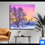 Leinwandbild Schoene Winterlandschaft Quadrat Produktvorschau mit dem Bild Schöne Winterlandschaft im Format Quadrat.