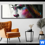 Leinwandbild Schoenes Maedchen Panorama Produktvorschau mit dem Bild Schönes Mädchen im Format Panorama.