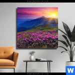 Leinwandbild Sommerberg Im Sonnenuntergang Quadrat Produktvorschau mit dem Bild Sommerberg im Sonnenuntergang im Format Quadrat.