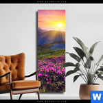 Leinwandbild Sommerberg Im Sonnenuntergang Schmal Produktvorschau mit dem Bild Sommerberg im Sonnenuntergang im Format Schmal.