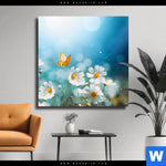 Leinwandbild Sommerwiese Mit Schmetterlingen Quadrat Produktvorschau mit dem Bild Sommerwiese mit Schmetterlingen im Format Quadrat.