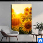 Leinwandbild Sonnenblumen Im Abendlicht Hochformat Produktvorschau mit dem Bild Sonnenblumen im Abendlicht im Format Hochformat.