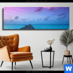Leinwandbild Sonnenuntergang Auf Den Malediven Panorama Produktvorschau mit dem Bild Sonnenuntergang auf den Malediven im Format Panorama.