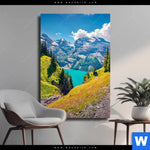 Leinwandbild Sonniger Tag Am Gletscher Hochformat Produktvorschau mit dem Bild Sonniger Tag am Gletscher im Format Hochformat.