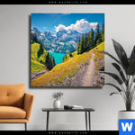 Leinwandbild Sonniger Tag Am Gletscher Quadrat Produktvorschau mit dem Bild Sonniger Tag am Gletscher im Format Quadrat.