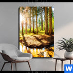 Leinwandbild Sonniger Wald Hochformat Produktvorschau mit dem Bild Sonniger Wald im Format Hochformat.