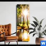 Leinwandbild Sonniger Wald Schmal Produktvorschau mit dem Bild Sonniger Wald im Format Schmal.