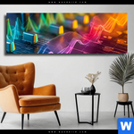 Leinwandbild Sound Wave Panorama Produktvorschau mit dem Bild Sound Wave im Format Panorama.