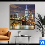 Leinwandbild Stadtlichter New York Quadrat Produktvorschau mit dem Bild Stadtlichter New York im Format Quadrat.
