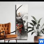 Leinwandbild Starker Bulle Mit Blumen Schmal Produktvorschau mit dem Bild Starker Bulle mit Blumen im Format Schmal.